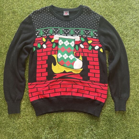 Well Worn Other - Well Worn Holiday Sweater Men’s Large Ugly Christmas With Beer Coozy Stocking